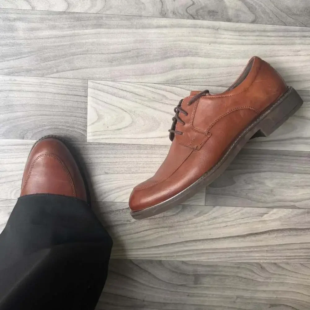 Ecco Brown Leather Oxford Dress Shoes